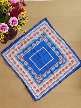 Blue Floral Katja Square Scarf Bandana- Set Of 2-